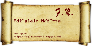 Föglein Márta névjegykártya