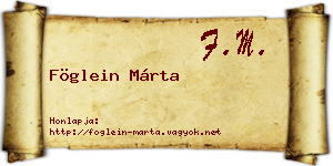 Föglein Márta névjegykártya