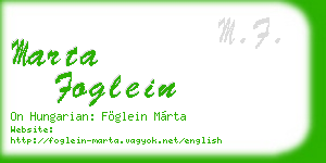 marta foglein business card