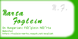 marta foglein business card